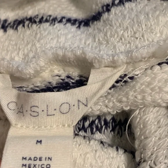 Caslon Womens M Black White Striped long, Sleeve Pullover Cowl Neck Sweater - Picture 2 of 9